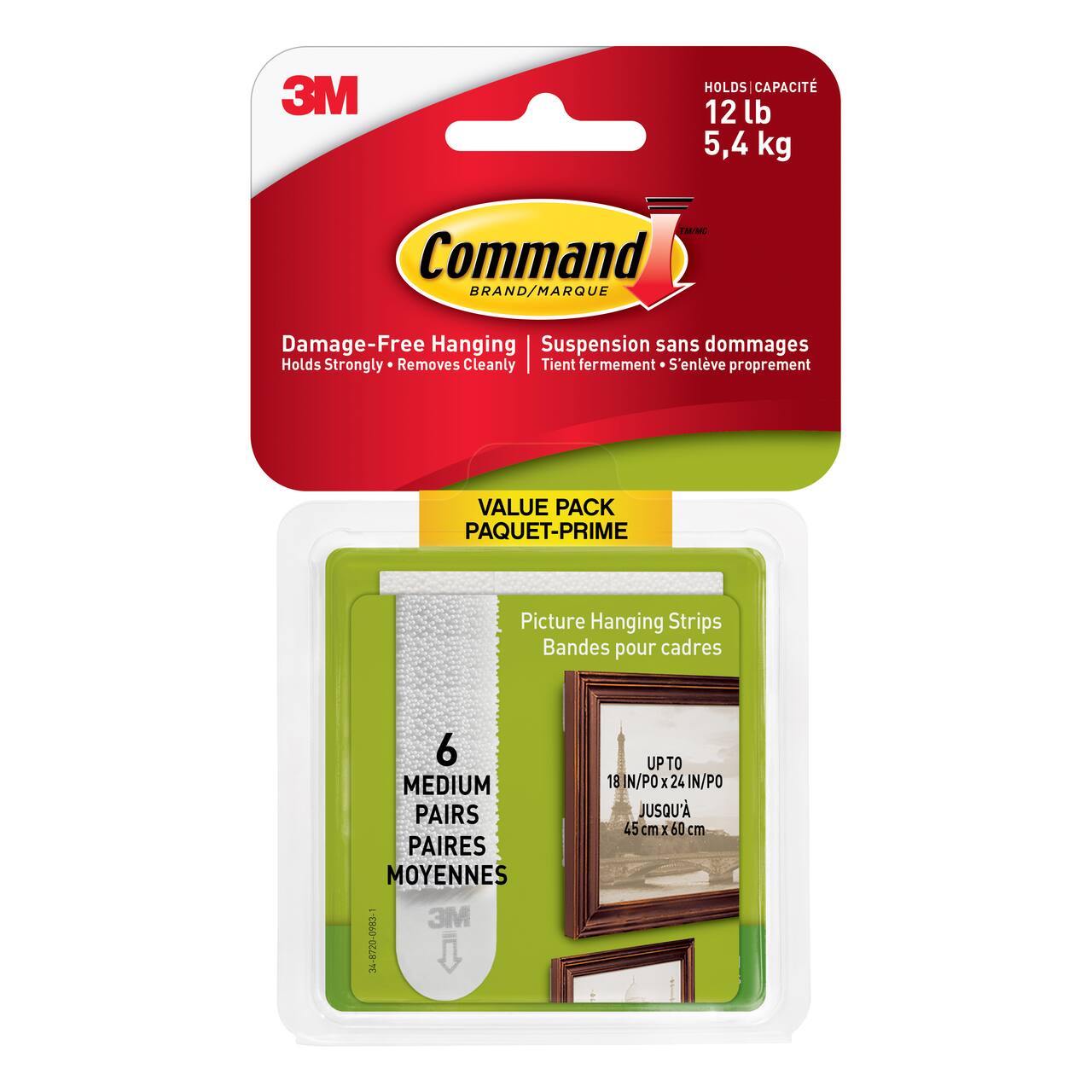 3M Command™ 12lb. Medium Picture Hanging Strips, 6ct.